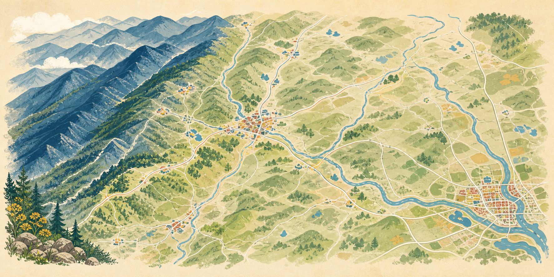 Illustrated Central Virginia pickleball route map